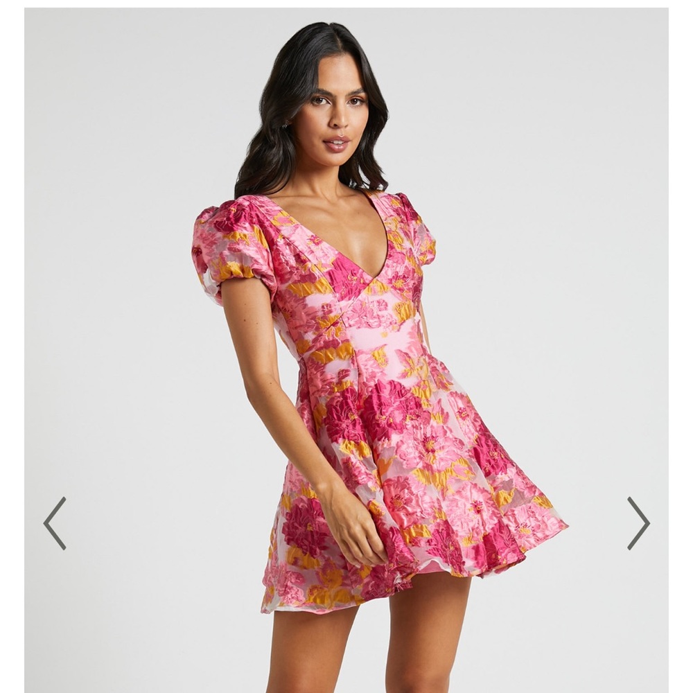 Showpo Vibrant Pink and Yellow Mini Dress